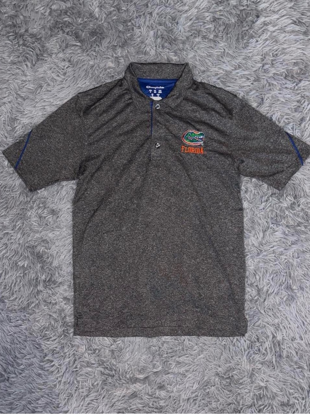 Florida Gators Champion Elite Men’s Gray Short Sleeve Polo Shirt Small Football